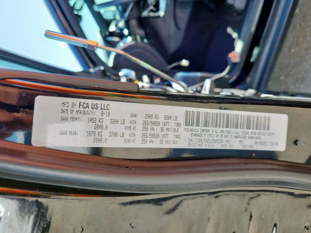 1C4RJFAG5JC503154 - 2018 JEEP GRAND CHER LAREDO 黑色 照片 14