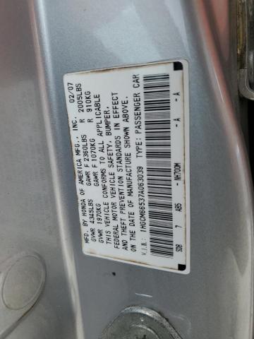 1HGCM66537A063039 - 2007 HONDA ACCORD EX SILVER photo 12