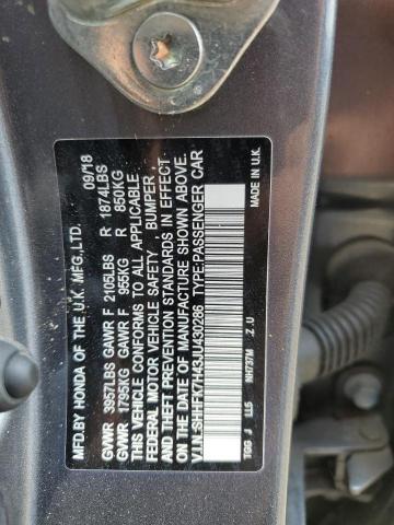 SHHFK7H43JU430286 - 2018 HONDA CIVIC SPORT 石墨色 照片 12