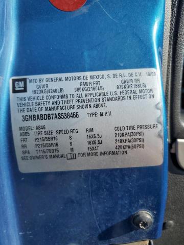 3GNBABDB7AS538466 - 2010 CHEVROLET HHR LT Bleu photo 12