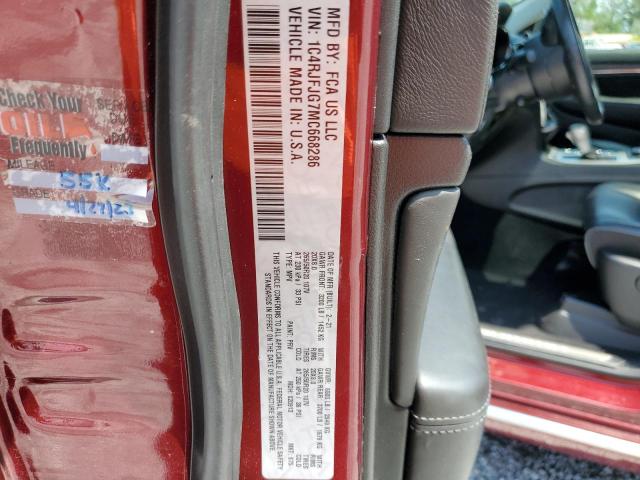 1C4RJFJG7MC668286 - 2021 JEEP GRAND CHER SUMMIT ბურგუნდია ფოტო 13