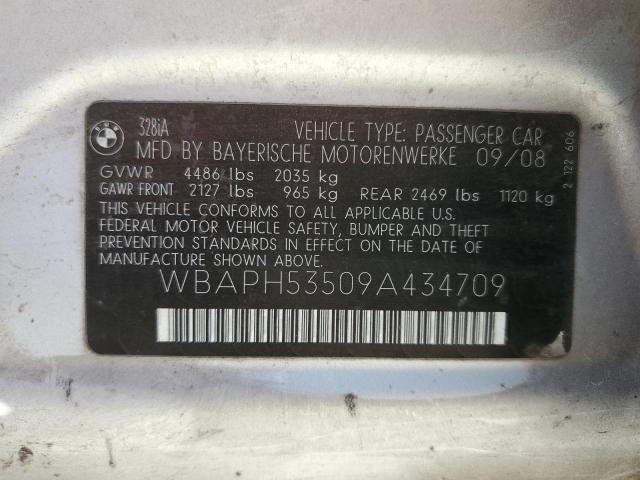 WBAPH53509A434709 - 2009 BMW 328 I SULEV SILVER photo 10