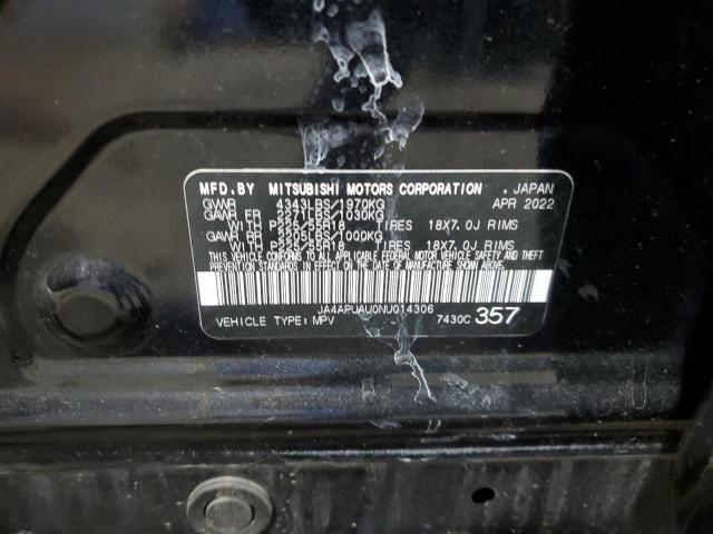 JA4APUAU0NU014306 - 2022 MITSUBISHI OUTLANDER ES BLACK photo 14