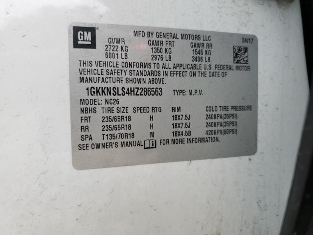 1GKKNSLS4HZ286563 - 2017 GMC ACADIA SLE 白色 照片 14