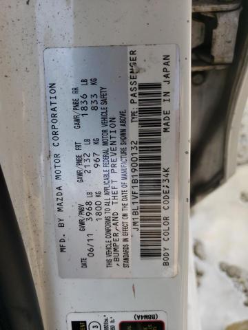 JM1BL1VF1B1900132 - 2011 MAZDA 3 I WHITE photo 12