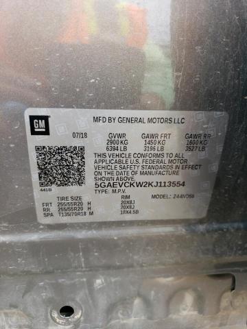 5GAEVCKW2KJ113554 - 2019 BUICK ENCLAVE AVENIR ვერცხლისფერი ფოტო 14