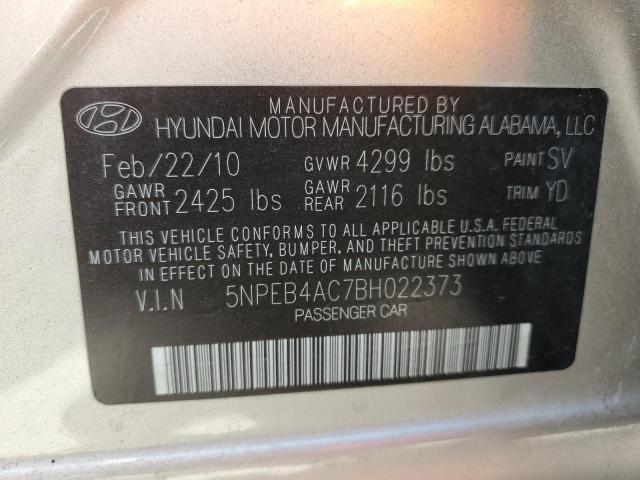 5NPEB4AC7BH022373 - 2011 HYUNDAI SONATA GLS TAN photo 12