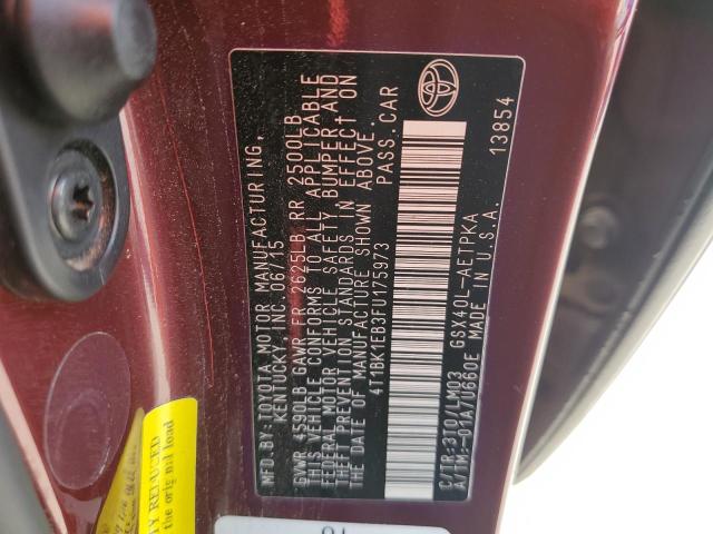 4T1BK1EB3FU175973 - 2015 TOYOTA AVALON XLE BURGUNDY photo 13