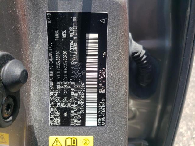 2T2ZZMCAXKC122197 - 2019 LEXUS RX 350 BASE 灰色 照片 13