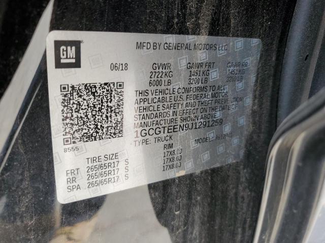 1GCGTEEN9J1291259 - 2018 CHEVROLET COLORADO ZR2 BLACK photo 12