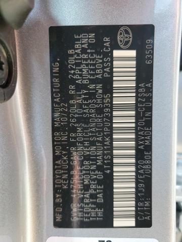 4T1S11AK1PU739355 - 2023 TOYOTA CAMRY SE NIGHT SHADE WHITE photo 12