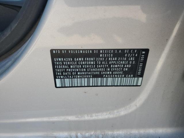 3VWLL7AJ1EM420999 - 2014 VOLKSWAGEN JETTA TDI SILVER photo 12