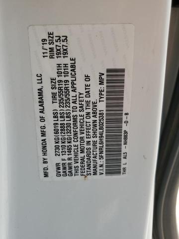 5FNRL6H94LB025381 - 2020 HONDA ODYSSEY ELITE WHITE photo 13