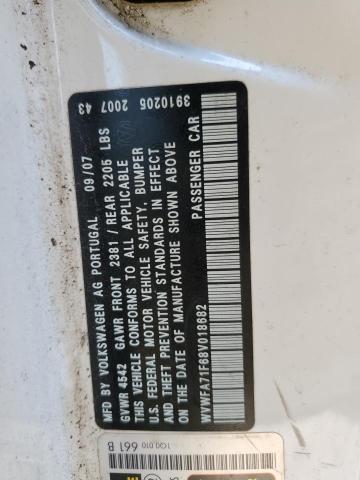 WVWFA71F68V018682 - 2008 VOLKSWAGEN EOS LUX 白色 照片 12