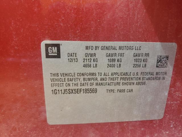 1G11J5SX5EF185569 - 2014 CHEVROLET MALIBU LTZ წითელი ფოტო 12