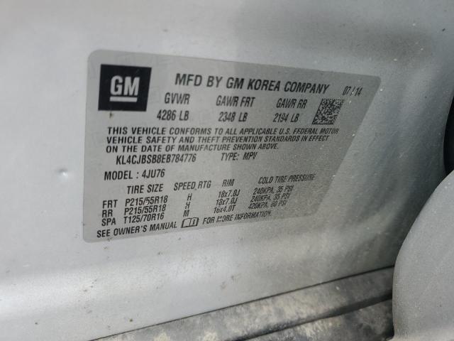 KL4CJBSB8EB784776 - 2014 BUICK ENCORE CONVENIENCE 银色 照片 14