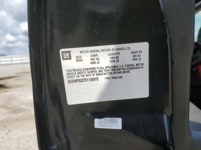 2G2WP522751139978 - 2005 PONTIAC GRAND PRIX 石墨色 照片 12