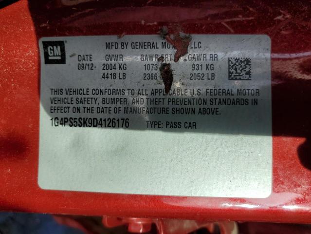 1G4PS5SK9D4126176 - 2013 BUICK VERANO RED photo 13