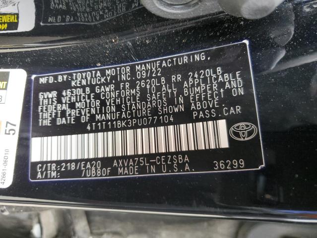 4T1T11BK3PU077104 - 2023 TOYOTA CAMRY SE NIGHT SHADE BLACK photo 13