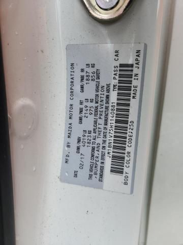 JM1BN1V75H1140881 - 2017 MAZDA 3 TOURING WHITE photo 12