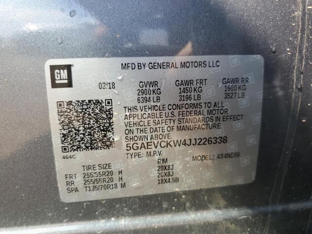 5GAEVCKW4JJ226338 - 2018 BUICK ENCLAVE AVENIR GRAY photo 13