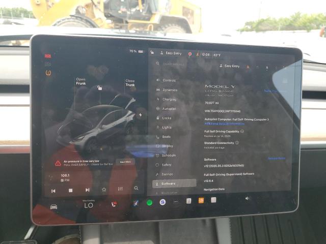 7SAYGDEE3NF375046 - 2022 TESLA MODEL Y Boz foto 9