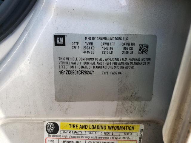 1G1ZC5E01CF282471 - 2012 CHEVROLET MALIBU 1LT 银色 照片 12