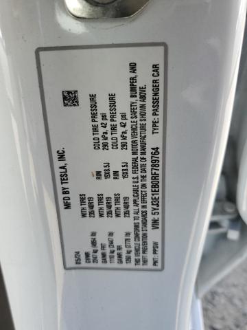 5YJ3E1EB0RF789764 - 2024 TESLA MODEL 3 白色 照片 12