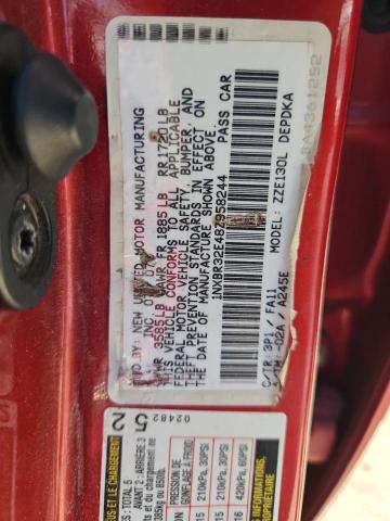 1NXBR32E48Z958244 - 2008 TOYOTA COROLLA CE RED photo 12