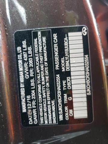 SJKCH5CR3HA032554 - 2017 INFINITI QX30 BASE BROWN photo 13