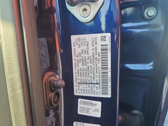 2HKRW6H3XKH212773 - 2019 HONDA CR-V LX ლურჯი ფოტო 13