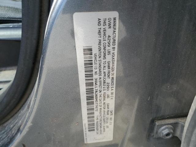 3VWLL7AJ4BM077472 - 2011 VOLKSWAGEN JETTA TDI Сұр фото 12