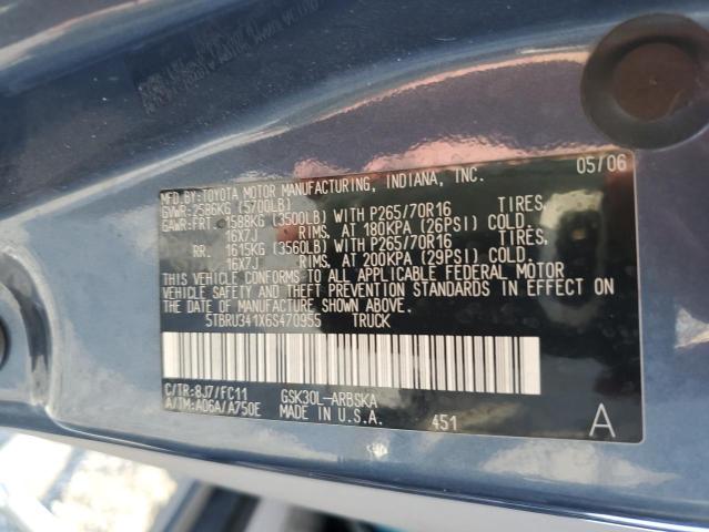 5TBRU341X6S470955 - 2006 TOYOTA TUNDRA ACCESS CAB SR5 GRAY photo 12