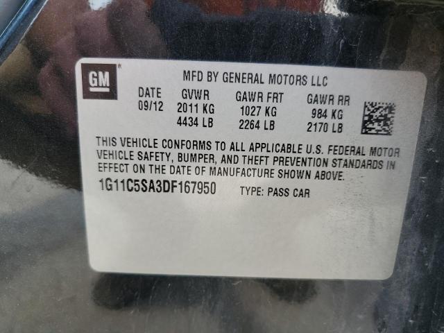 1G11C5SA3DF167950 - 2013 CHEVROLET MALIBU 1LT 黑色 照片 12