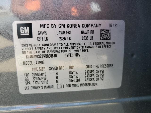 KL4MMBS22NB030610 - 2022 BUICK ENCORE GX PREFERRED CHARCOAL photo 13