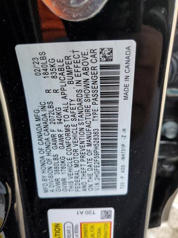 2HGFE2F59PH528363 - 2023 HONDA CIVIC SPORT შავი ფოტო 12