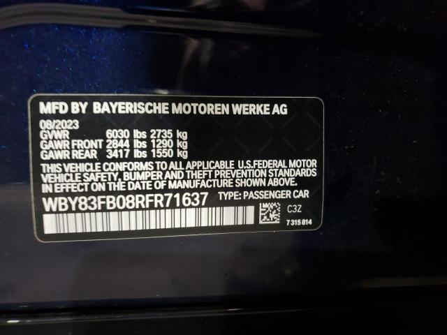 WBY83FB08RFR71637 - 2024 BMW I4 XDRIVE 40 BLUE photo 12