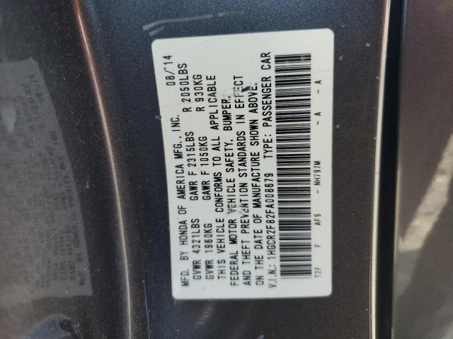1HGCR2F82FA008679 - 2015 HONDA ACCORD EXL GRAY photo 12