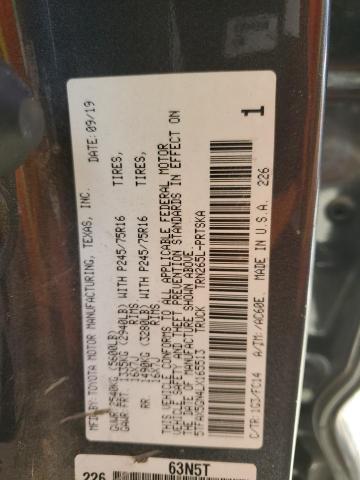 5TFAX5GN4LX165513 - 2020 TOYOTA TACOMA DOUBLE CAB GRAY photo 12