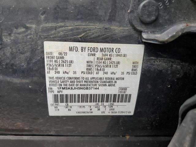 1FMSK8JH5NGB37144 - 2022 FORD EXPLORER TIMBERLINE BLUE photo 13