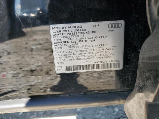 WA1BCCFS1HR015067 - 2017 AUDI Q3 PREMIUM BLACK photo 13