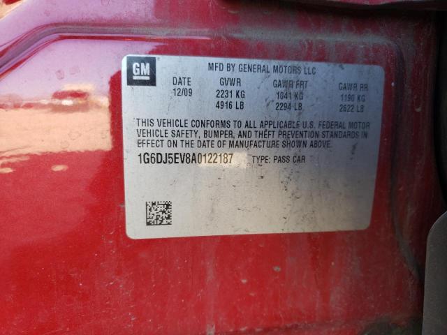 1G6DJ5EV8A0122187 - 2010 CADILLAC CTS PERFORMANCE COLLECTION Красный фото 10