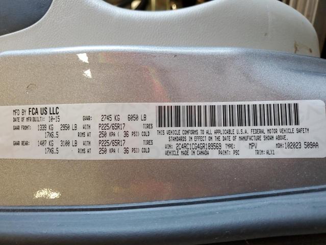 2C4RC1CG4GR189569 - 2016 CHRYSLER TOWN & COU TOURING L SILVER photo 14