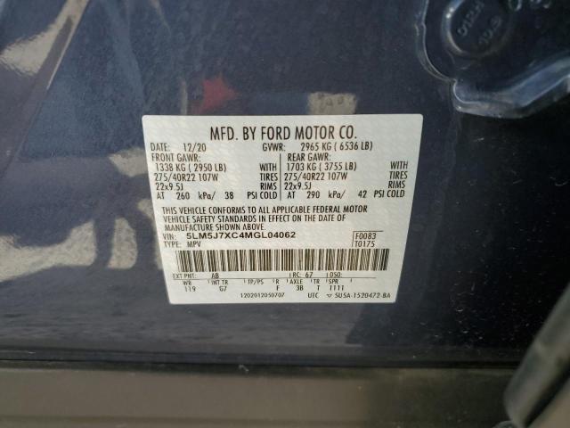 5LM5J7XC4MGL04062 - 2021 LINCOLN AVIATOR RESERVE BLUE photo 13