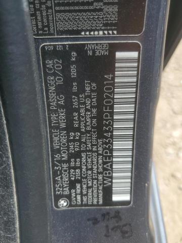 WBAEP33433PF02014 - 2003 BMW 325 XIT GRAY photo 12