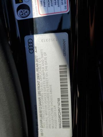 WAU22AFC2HN114748 - 2017 AUDI A7 PRESTIGE BLACK photo 12