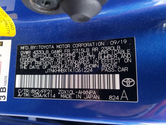 JTNKHMBX1K1061224 - 2019 TOYOTA C-HR XLE BLUE photo 13