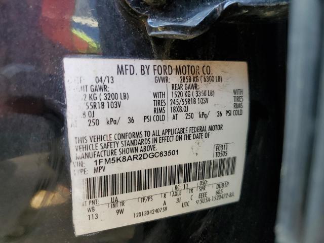 1FM5K8AR2DGC63501 - 2013 FORD EXPLORER POLICE INTERCEPTOR 黑色 照片 13