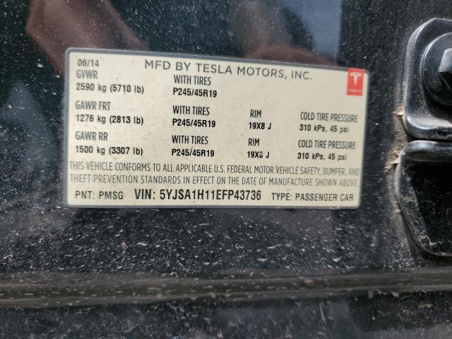 5YJSA1H11EFP43736 - 2014 TESLA MODEL S Yaşıl foto 13