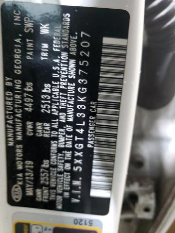 5XXGT4L33KG375207 - 2019 KIA OPTIMA LX 白色 照片 13